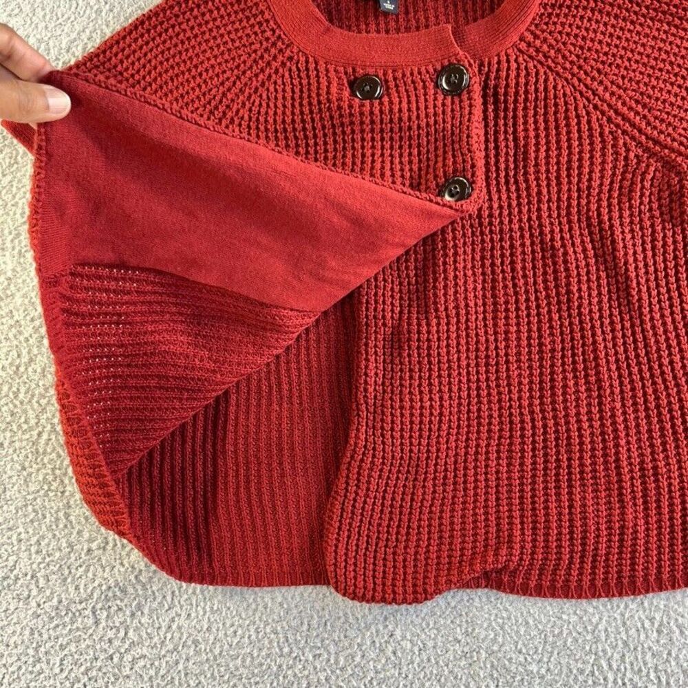 NEW‎ Banana Republic Cardigan Sweater Womens Small Red Angora Blend Chunky - Picture 8 of 16
